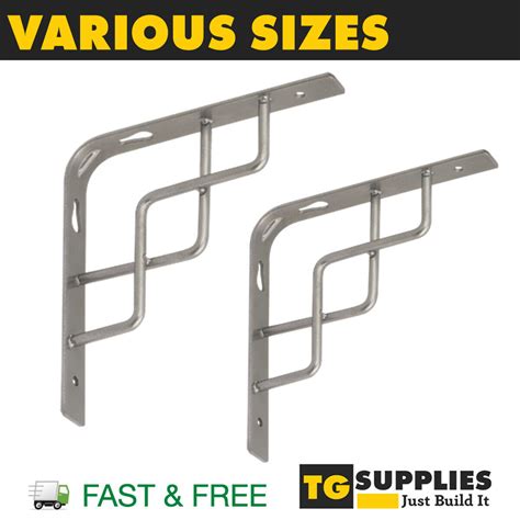 silver metal shelf brackets|brushed silver shelf brackets.